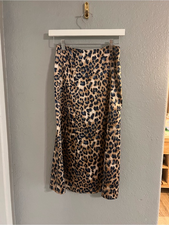 Dresses & Skirts - Leopard Print Midi Skirt - Brown Animal Print